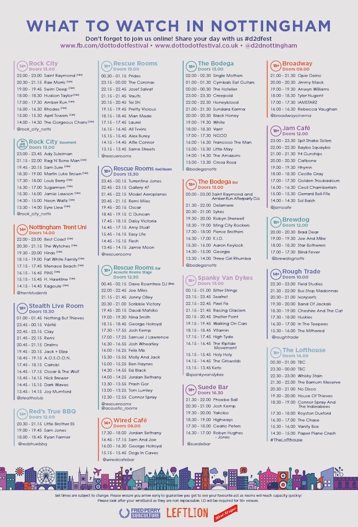 Dot To Dot 2015 complete programme image